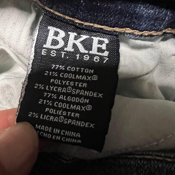 BKE Jeans Mens 31 x34 Jake Straight Whisker Distressed Blue Denim Pants ** - Picture 7 of 11